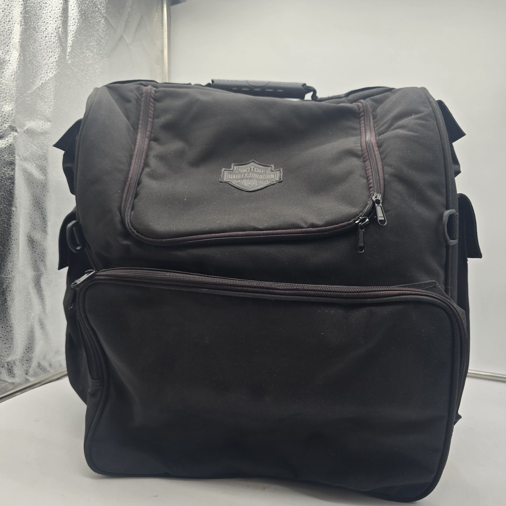 Harley-Davidson Nylon Bar & Shield Zippered Touring Luggage Bag w/Rain Shield